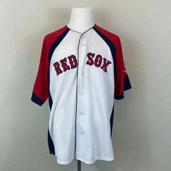 Men’s MLB Red Sox button down jersey size large